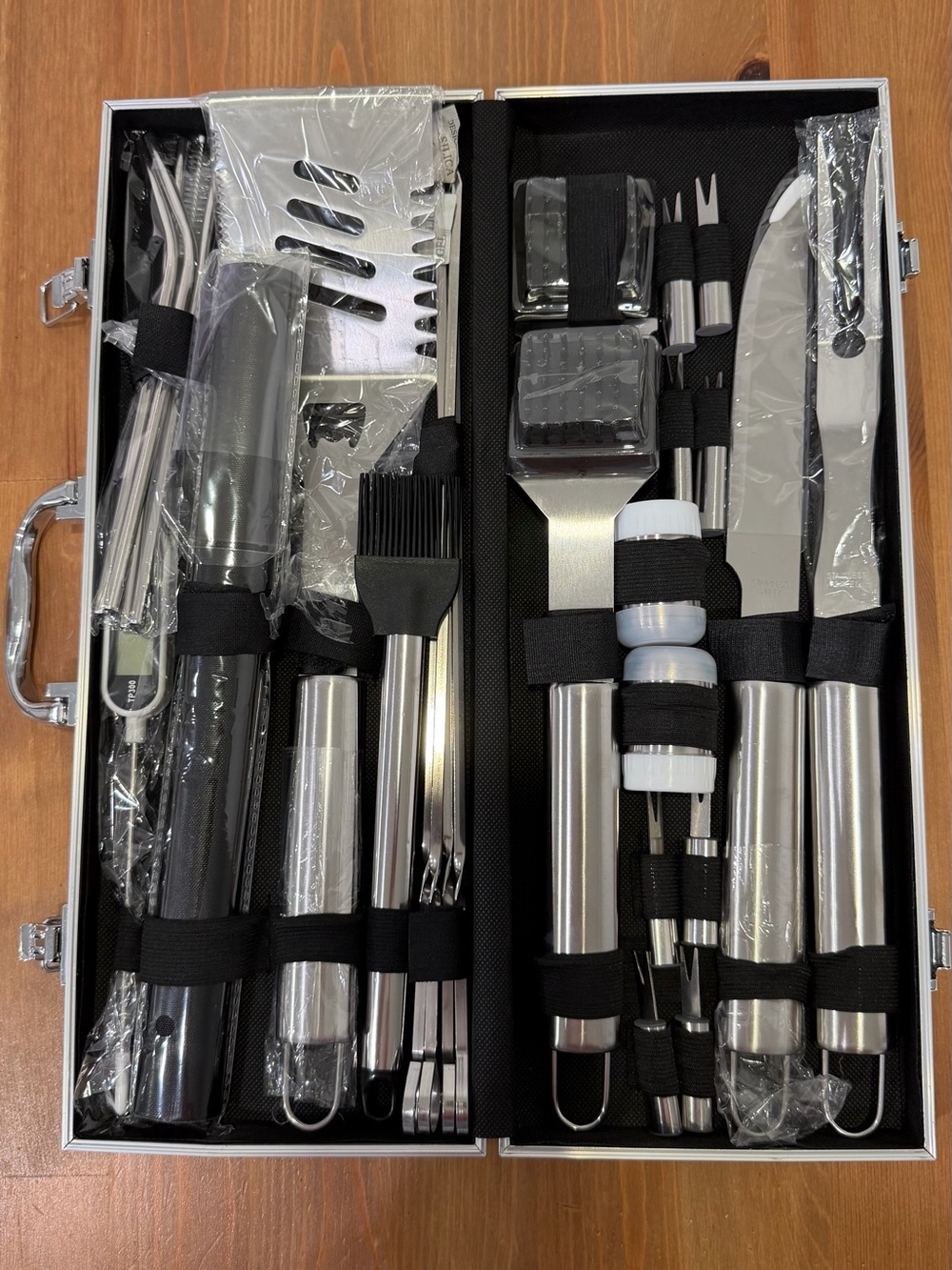20-Piece Stainless Steel BBQ Tool Set - Silver